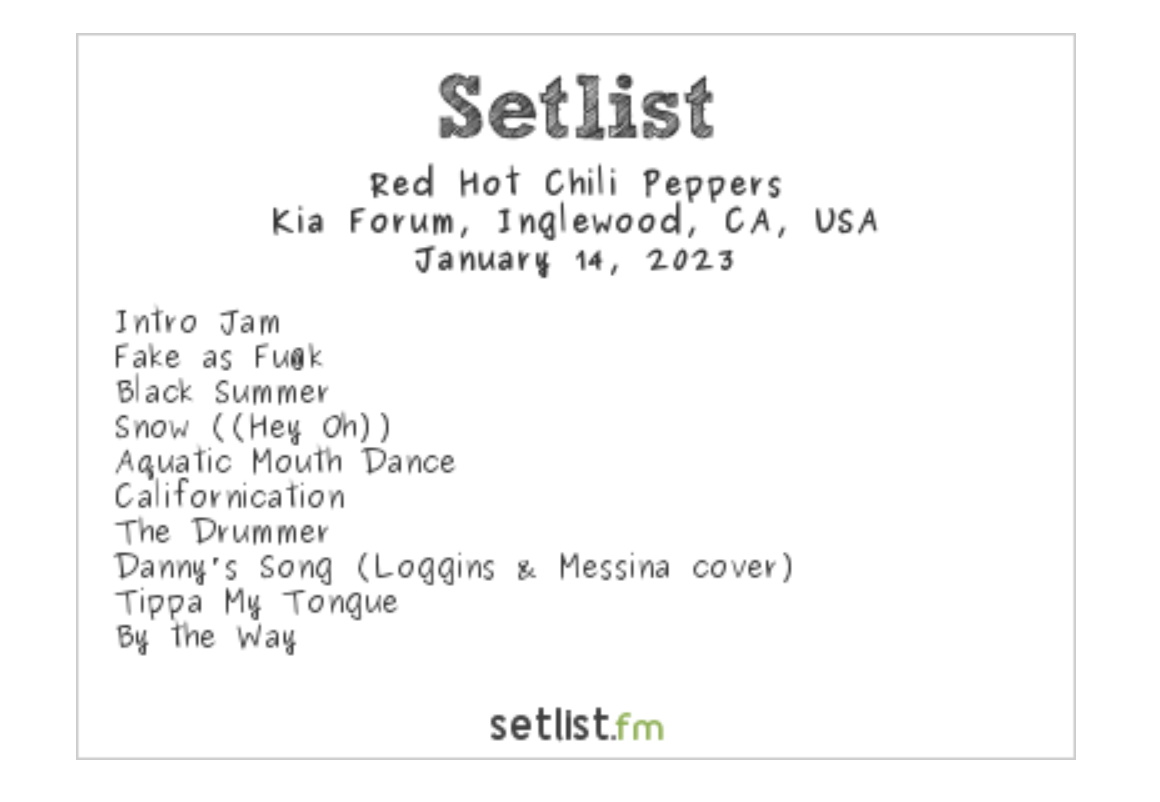 Red Hot Chili Peppers Live Debut Three Songs at ALTer EGO Fest setlist.fm